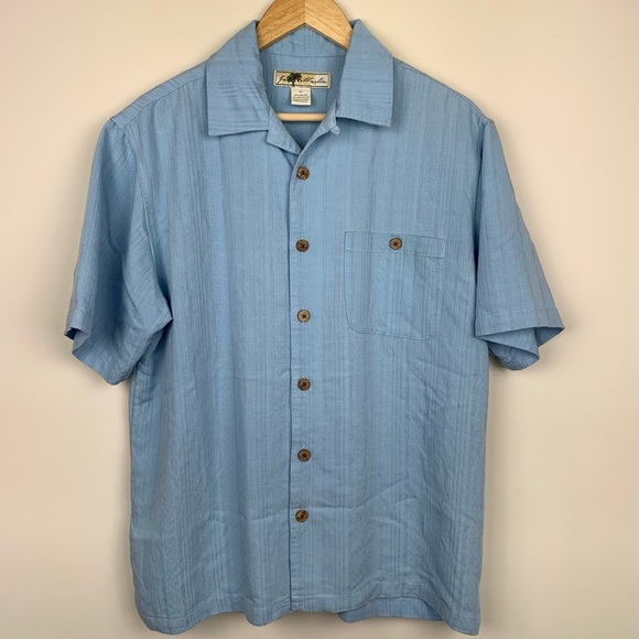 3/19🌽 Joe Marlin Hawaiian Blue Camp Button Up - Picture 1 of 4